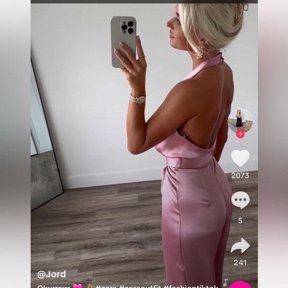 ZARA SATIN EFFECT JUMPSUIT WITH BELT - Picture 11 of 16